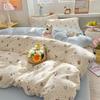 Class A Double-Layer Gauze, Cotton, Pure Cotton, Fresh Floral Bedding, Bed Hat, Quilt Cover, Dormitory Students