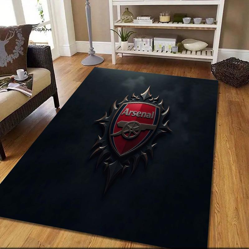 Arsenal Football Club Flanellmuster Quadratischer Teppich, Läufer, Teppich für Wohnzimmer Schlafzimmer Sofa Spielzimmer Dekor, Rutschfeste Fußmatte