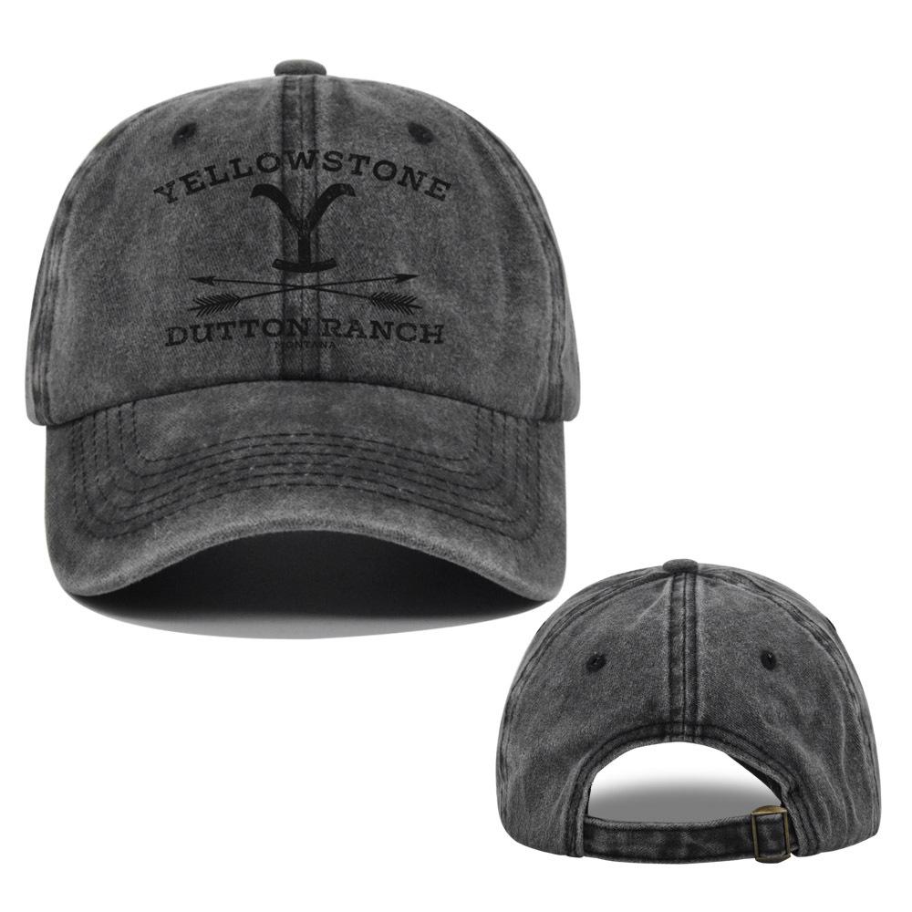 

Бейсболка Yellowstone с граффити-принтом, тень, защита от солнца, модная, однотонная Black