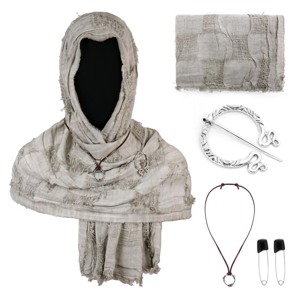 Cloak Costume Cape with Damaged Scarf Cosplay Prop for Men Women Adults Halloween - for Halloween Parties and Cosplay Events