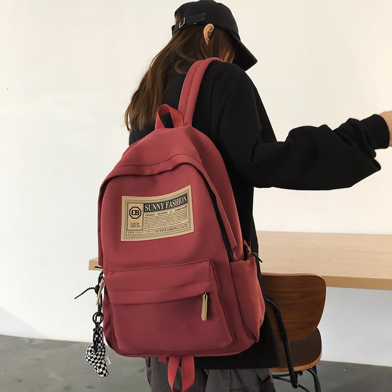 Backpack Girls Port School Bag High School College Student Couple Backpack Large Capacity Simple Backpack