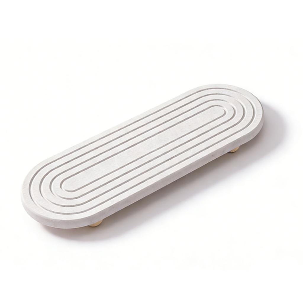Water Absorbing Stone Tray Quick Drying Anti Slip Minimalist Diatomite Sink Tray for Kitchen Bathroom 30x10cm