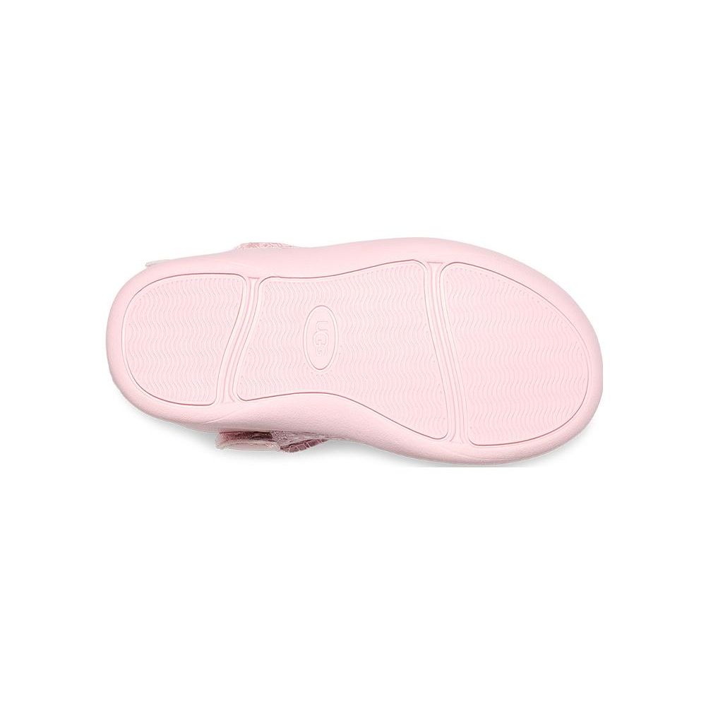 UGG Leather Round Toe Buckle Low Top First Walker Shoes Baby shoes Pink 1143656T-PINK