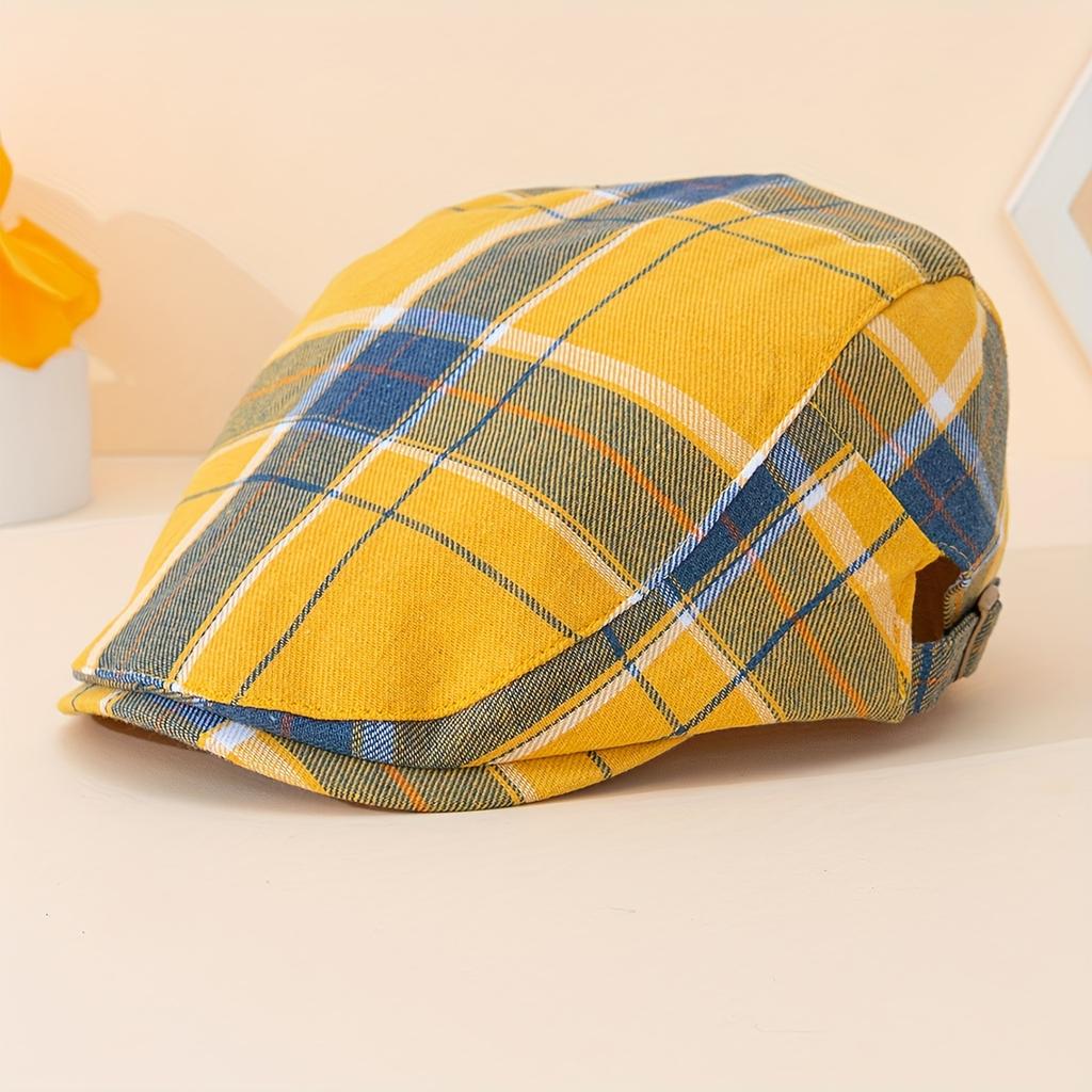 1 stk Unisex Rutete Avisgutthelse, Cabbie-hatt, Gatsby-hatt, Ideelt valg for gaver