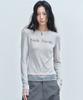 Nigaennikol Nicole Sheer Layered Logo Sleeve Top_Gray
