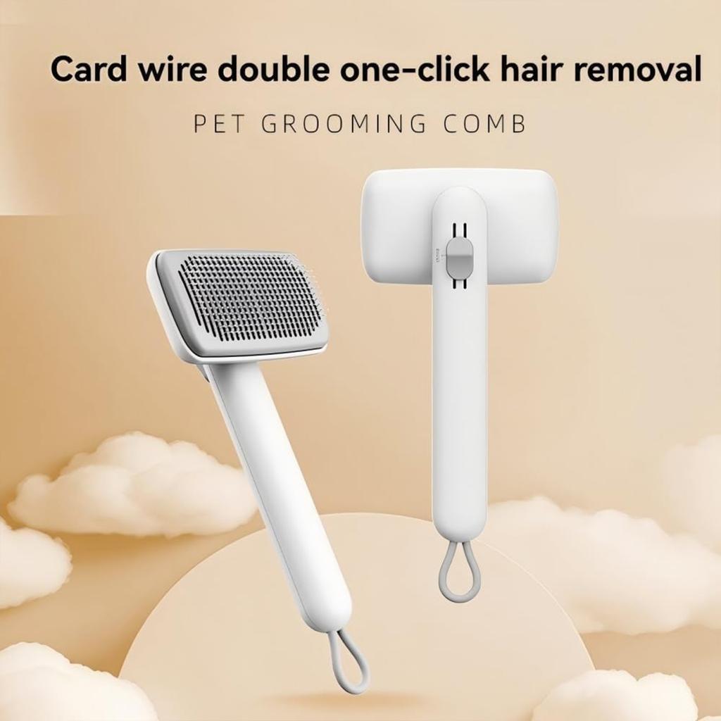 Self Cleaning Slicker Brush Cat Hair Brush Cat Grooming Deshedding Brush for Long Or Short Haired Cats