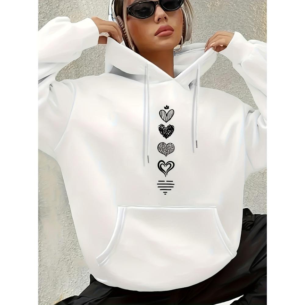 2025 Autumn and Winter Women's Casual Hoodie Geometric Pattern Hooded Collar Autumn and Winter Casual Wear Personality Y2K Top