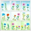 Colorful Flower Glass Stickers for Kitchen and Bathroom Wall Decoration, Fresh and Cute Window Flower Stickers