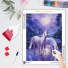 Diamantová malba Mozaika Bílý kůň Celý kulatý Zvířecí křížový steh Vyšívání Ruční výrobky Nástěnná dekorace 30x40cm/12x16inch