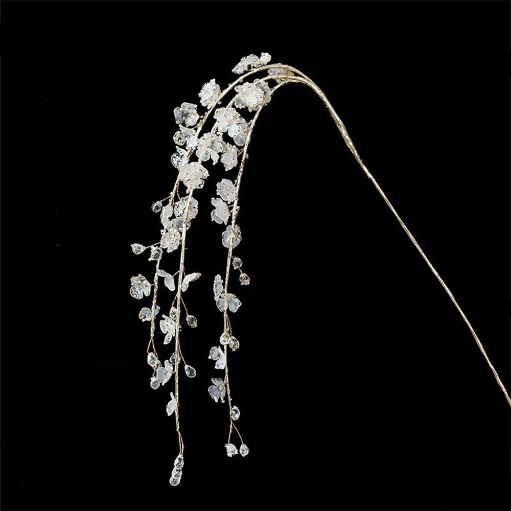 Glitter Finish Christmas Crystal Pick Branch Crystal Dangle with Butterfly Acrylic Christmas Decor Sprig Long Stem Sparkling