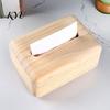 Natural Wood Grain Box Solid Tissue Box, Rectangular Wooden Dispenser, Flip Top Compact Napkin Holder for Hotel Lid Case Living Room Bedroom And Small
