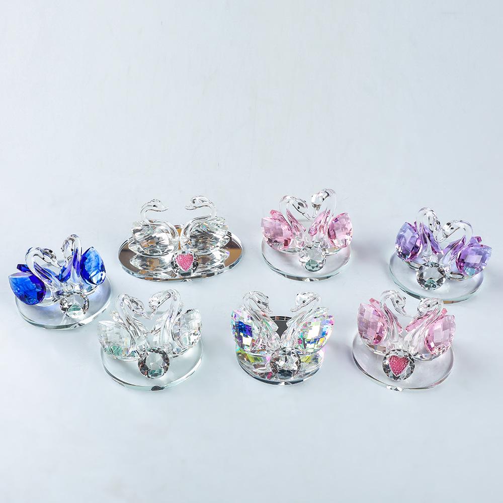 Elegant Crystal Swan Car Perfume Ornament - High-End Interior Accessory