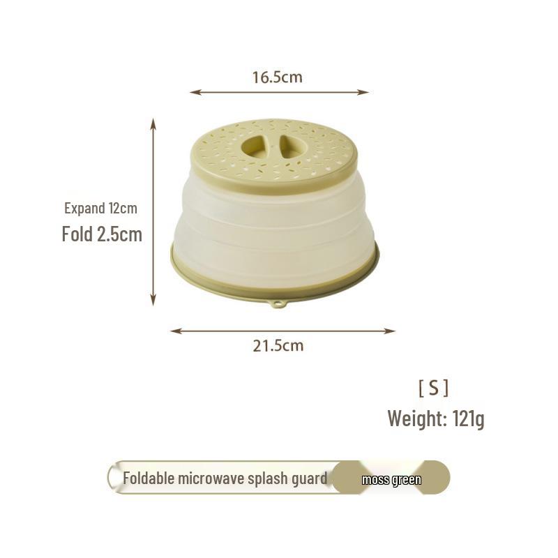 High-Temp Resistant Microwave Splatter Lid - Foldable, Oil-Proof & Multi-Functional Food Preservation Cover