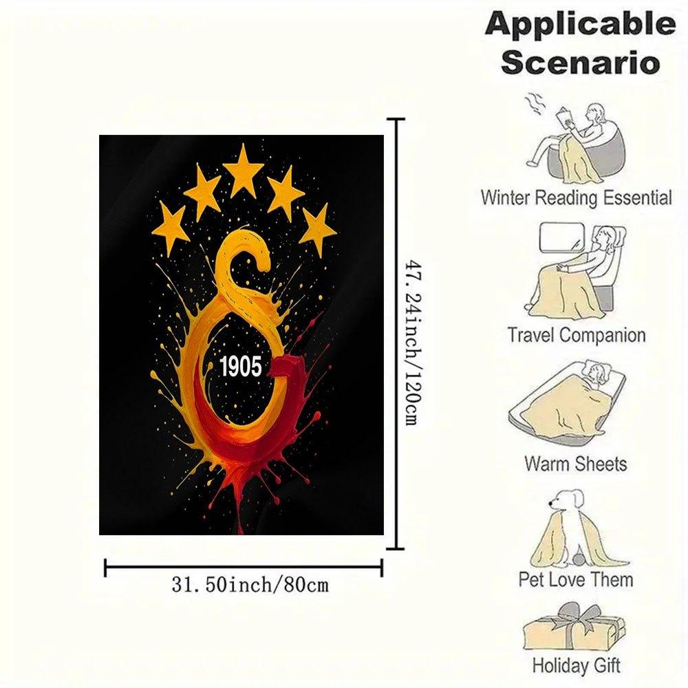 Galatasaray Istanbul Football Club Soccer Jersey T-ShirtBlanket Flannel Throw Blanket for Sofa, Bed, Travel, Camping, Office, Couch, Chair,