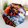 Chicago Bears logo Print Automatic Umbrella, 8 Rib Iron Frame, Plastic Handle, Suitable for Outdoor Travel &Daily , Ideal Gift