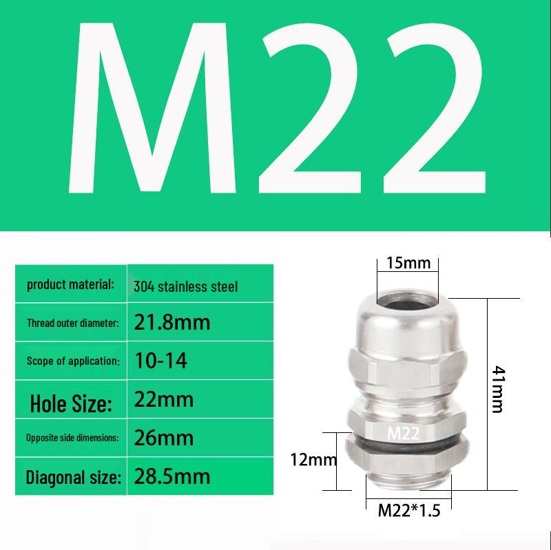 M Series Waterproof Stainless Steel Explosion-Proof Cable Gland and Sealing Connector