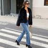 Women's Long Sleeve Cropped Faux Fur Jacket Fluffy Short Coat Open Front Cardigan Casual Warm Winter Outerwear Cozy Fuzzy Jackets Outfits for Women