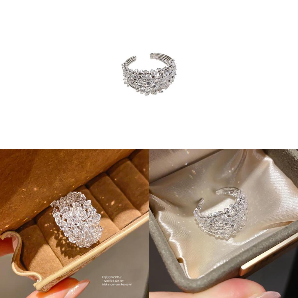 Modern Minimalist Geometric Glass Ring For Womens Fashion Jewelry