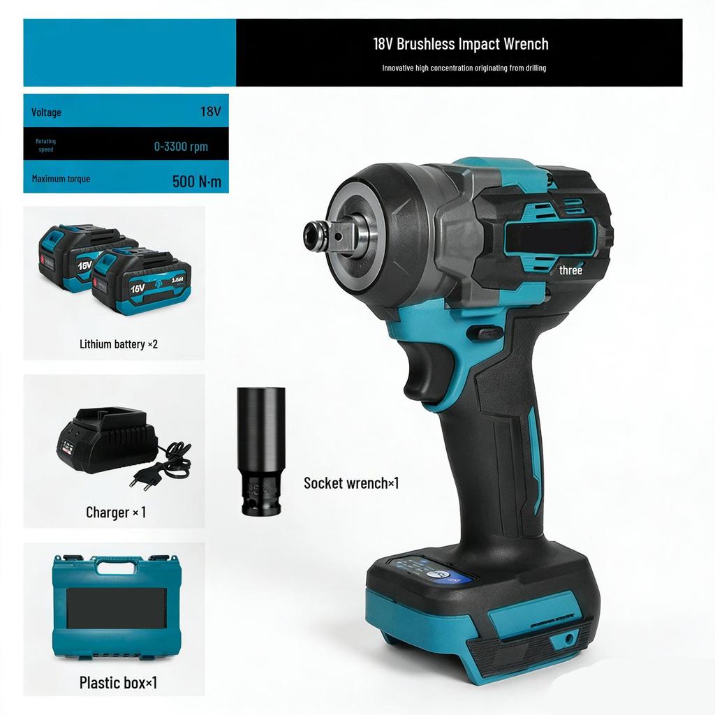 500N High-Power Brushless Lithium Battery Wrench for Auto Repair