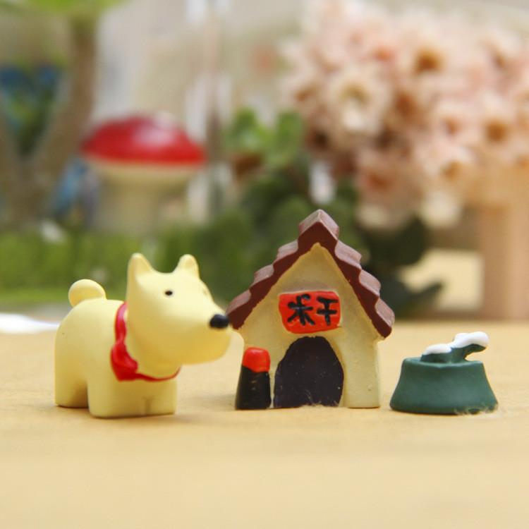 Harz Hunde Schwein Ente Igel Haus Miniatur Set Mit Cartoon Stil Für Hausdekoration Und Geschenk