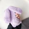 Plush Rabbit Hair Ball Round Tail Ears Lovely Cute Shockproof Phone Case for Apple Iphone 16 15 14 13 12 11 Pro Max X XR XS Max 6 6s 7 8 Plus Cover