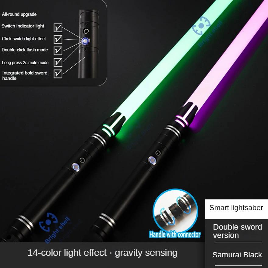 Metal Lightsaber Laser Sword Toys RGB Light Saber 15Color Change Kids Soundfonts Force FX FOC Blaster Toys Jedi Laser Sword Gift