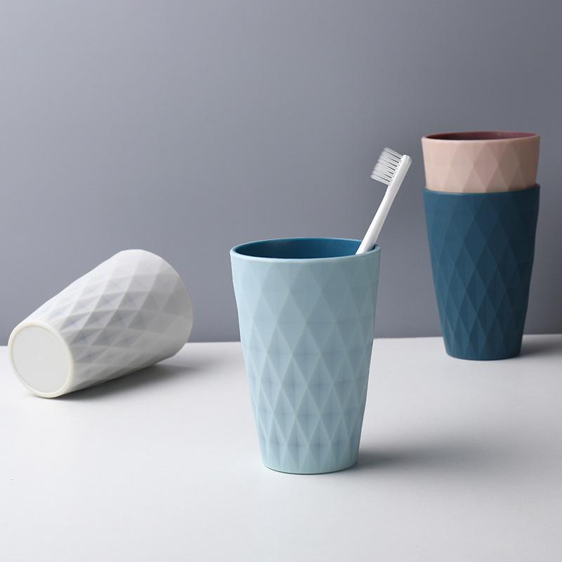 Double-layer Mouthwash Cup Soft Rubber CoatingCouple Brushing Cup Washing Cup Plastic Toothbrush Cup