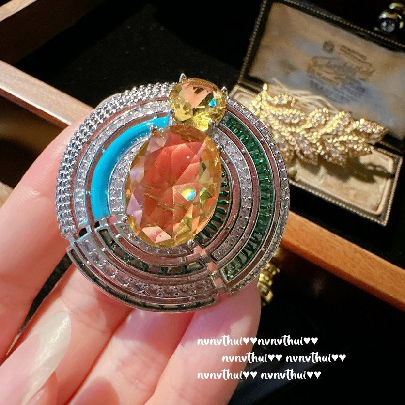 

Кольцо Sotheby s Twilight Yellow Gem Triton Happy Rich Woman с позолотой 18 карат, кольцо с цирконом Deep Sea Blue