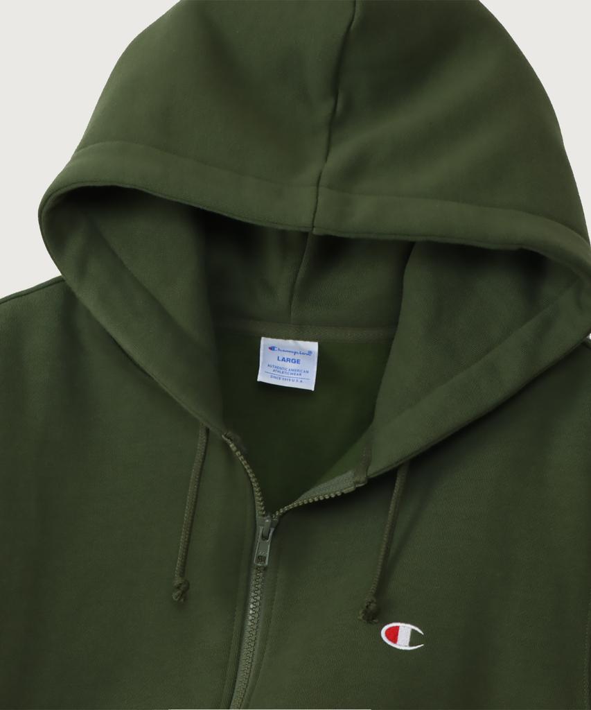 Champion C Logo Regular Fit Zip-Up Hoodie Olive