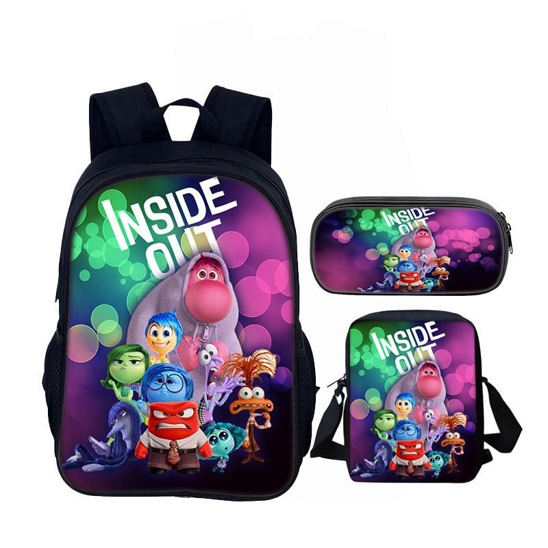 Inside Out 16inch School Backpack Set With Polyester Material For Kids And Teens