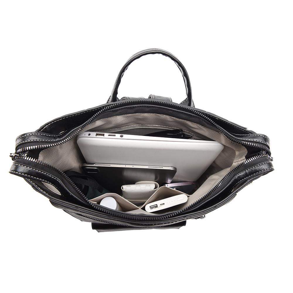 Damen Rucksack aus weichem Leder mit großem Fassungsvermögen, Business-Reisetasche