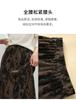Amber flowing light dress casual retro printed velvet half skirt women's skirt straight tube skirt