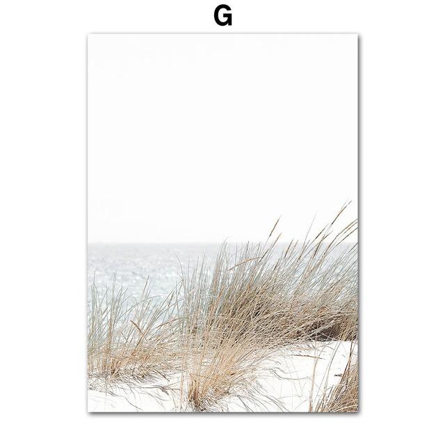 Beach Sea Bridge Reed Girl Resort Island Bush Plakáty Reprodukce Obrazy Plátno Umění Nástěnná dekorace Domácí malby do obývacího pokoje