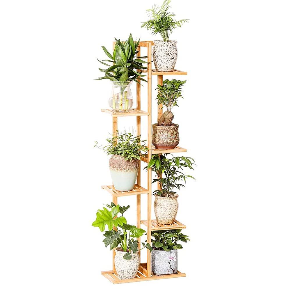 

UNHO Подставка для цветов Стойка для цветов Бамбуковая подставка для цветов 6 ярусов Высокая Узкая Полка для садоводства Комнатные растения Цветочные горшки Горшки Подставка для бонсай В помещении На улице Натуральный бежевый