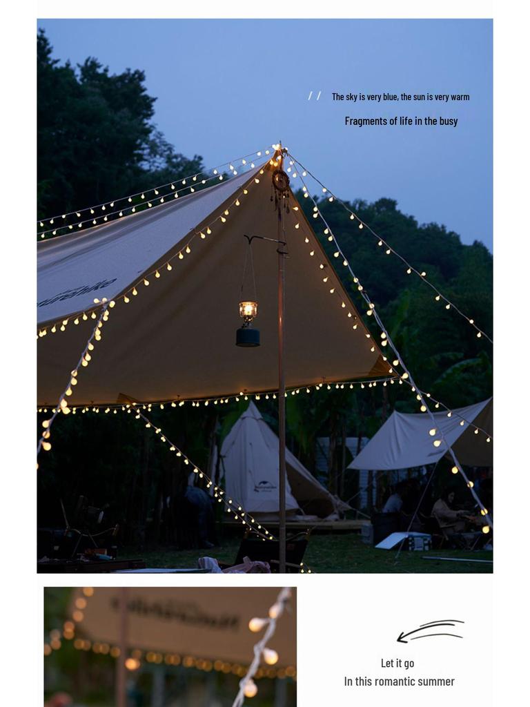 Canopy Tent Solar LED Star Lights for Outdoor Camping & Holiday Decorations