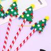 W89C 6pcs 0.7mm Writing Pens for Christmas Office School Practice Stationery Supplies Christmas Tree Pen