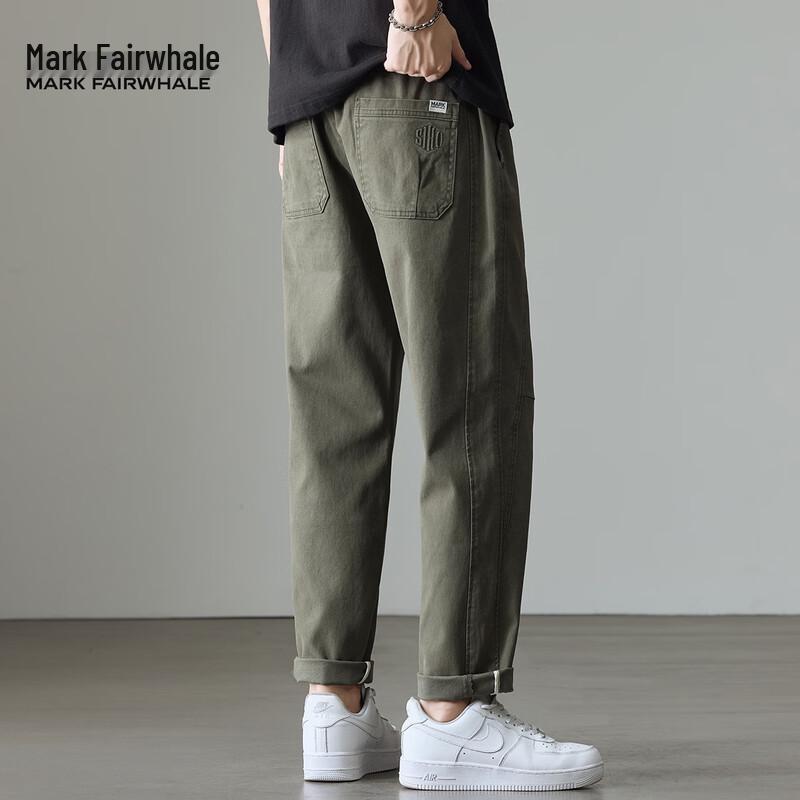 Mark Fairwhale Men's Cotton Blend Casual Elastic Waist Pants