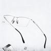 Professional Pure Titanium Semi-Rimless Men's Glasses Frame Ultralight Business Prescription Eyewear for Executive Office Work