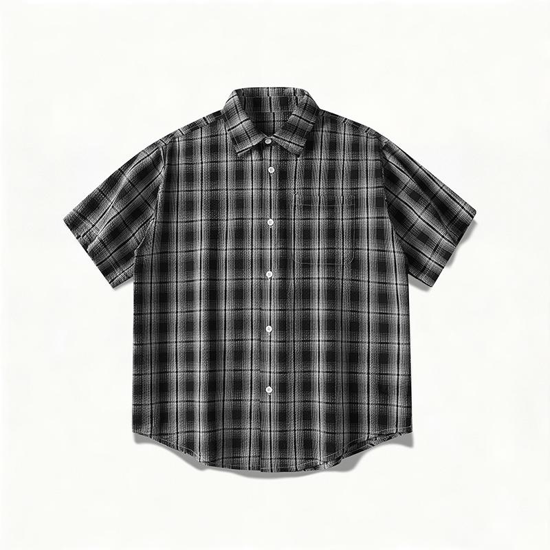 Summer Short Sleeved Shirt Jacket Workwear Short Sleeved Men s Lapel Shirt 2XL