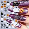 Waterproof Nail Art Supplies Women Stickers for Halloween, Spooky Ghost Pumpkin Spider Web Bat Decals Thorns Manicure Decal, DIY Holiday Party