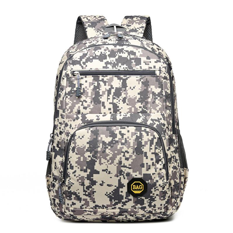 Camo Travel Backpack Large Capacity Outdoor Hiking Oxford Fabric Shoulder