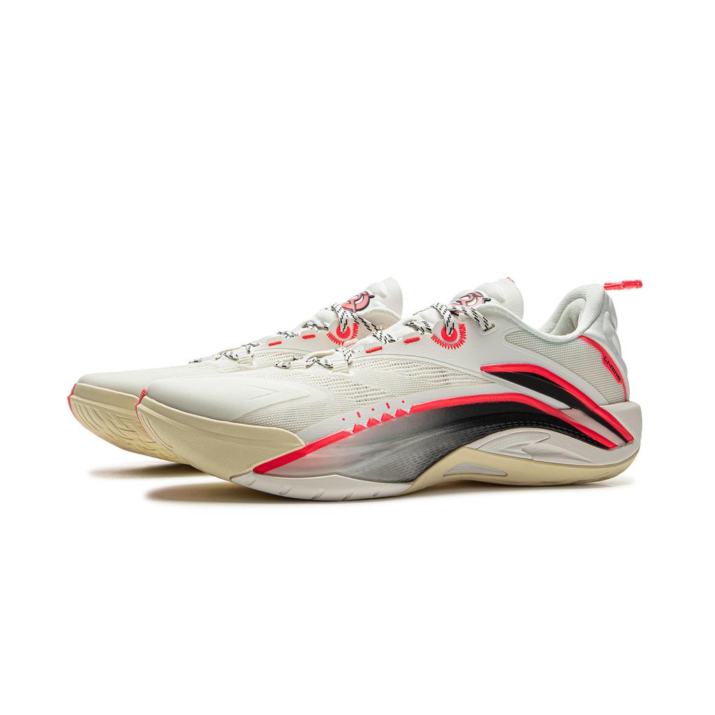 New LiNing Wear Resistant Support Rebound Grip Low Top Outdoor Performance Basketball Shoes Men's Champagne White ABFV005-10