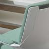 Sedia da Ufficio Ergonomica da Scrivania con Braccioli, Sedia Girevole Regolabile in Altezza con Funzione di Inclinazione, Aspetto Lino, Sedia da Computer Imbottita, Verde+Bianco