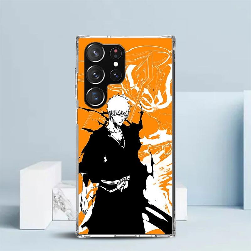 Kurosaki Ichigo Bleach Phone Case For Samsung Galaxy S24 S25 Edge S26 Ultra S22 S23 Plus S21 + S20 FE Soft TPU Back Cover Galaxy