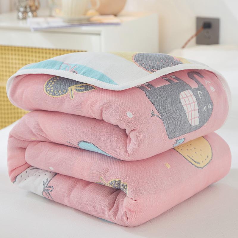 Class A 100% Cotton Six-Layer Gauze Blanket for Children - Lightweight Air Conditioning Quilt, Available In Single/Double Sizes for Summer