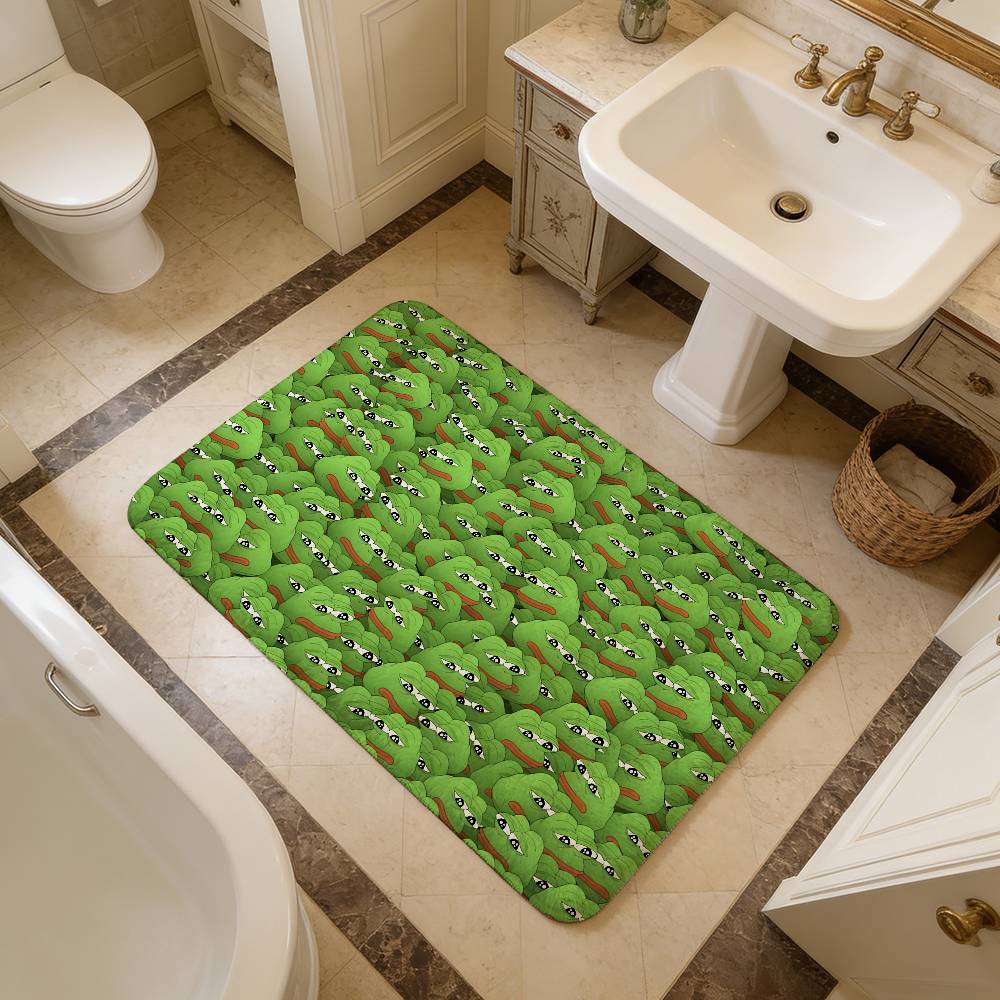 Popular Internet Meme Sad Frog Game Kitchen Mat Nordic Style Bedroom Living Room Doormat Home Balcony Anti-Slip Welcome Rug