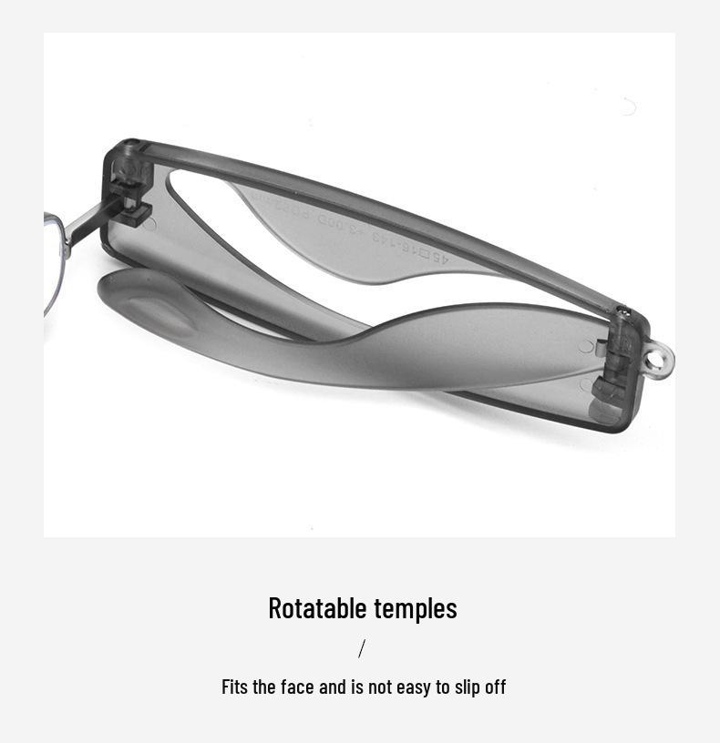 Portable Anti-Blue Light Folding Reading Glasses - Ultra-Light, Fashionable, Unisex, Hang-Neck for Middle-Aged & Elderly
