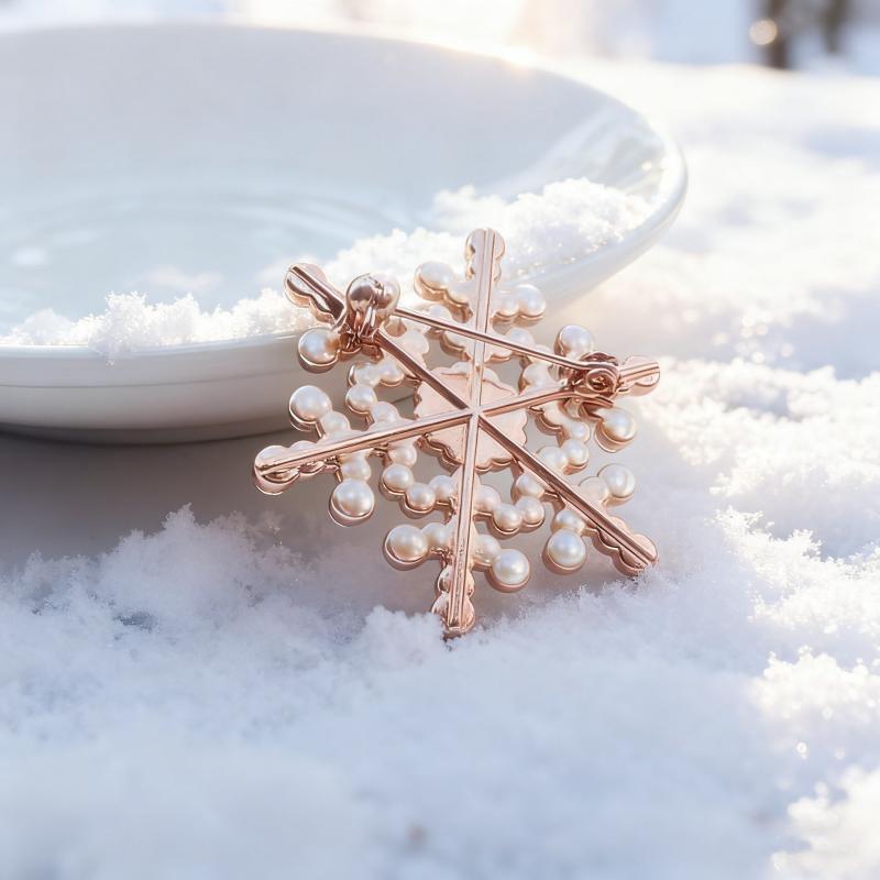 High-End Rhinestone Snowflake Christmas Brooch Pin