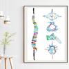 Human Spine Anatomy Wall Art Canvas Print Watercolor Spinal Cord Biology Painting Vertebral Column Poster Medical Art Gift Decor