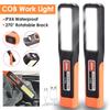 Multifunctional Powerful Cob Led Work Light Portable Rechargeable Flashlight Magnetic Torch Emergency Light Warning Light